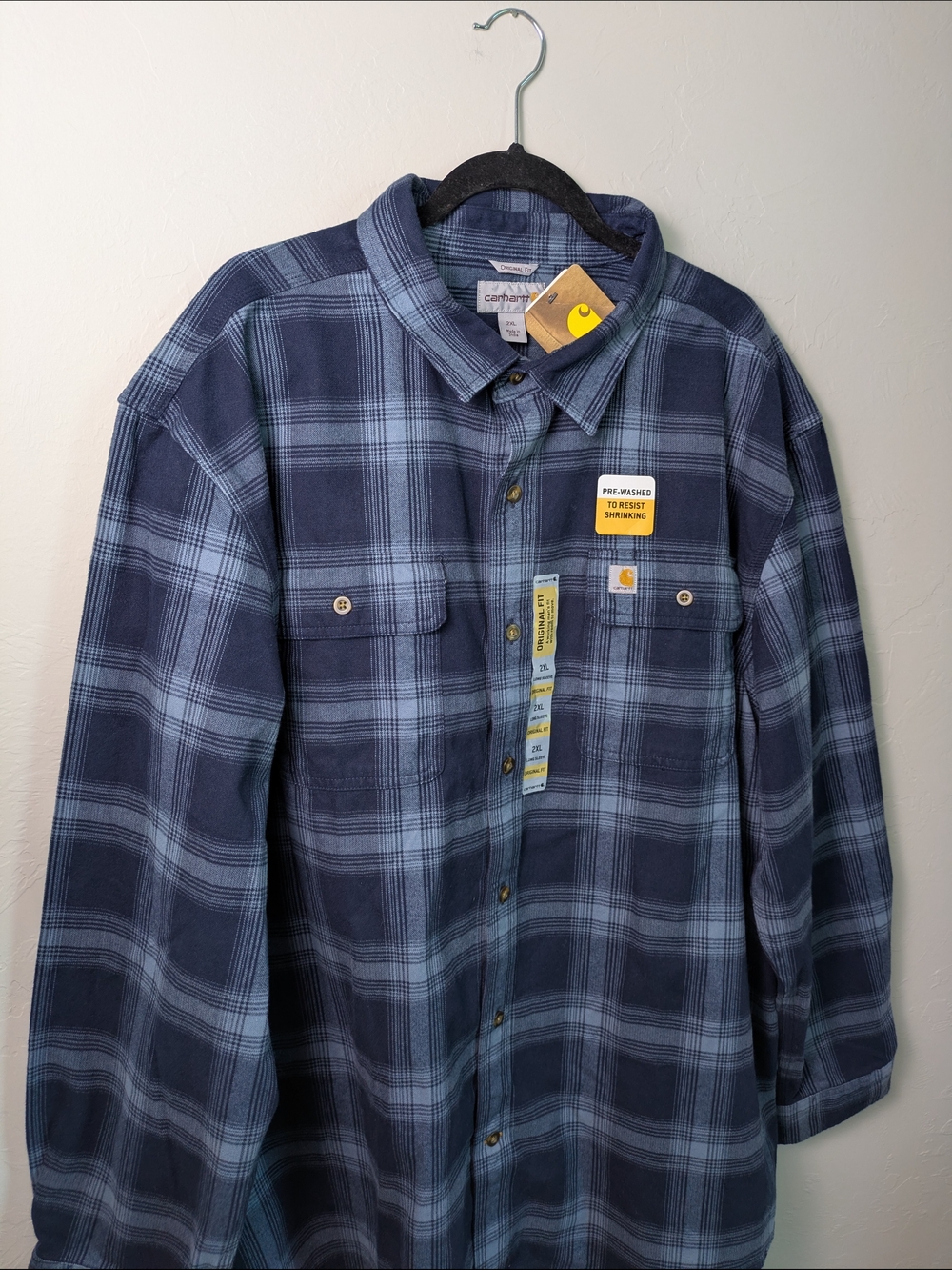 Carhartt Loose Fit Heavyweight Flannel Long Sleeve Plaid Shirt S: 2XL Workwear